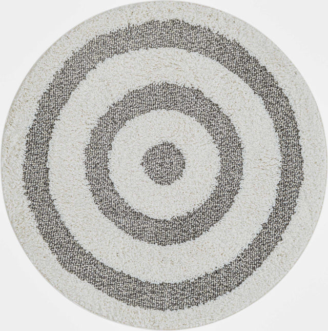 Gray 3' 3 x 3' 3 Boho Round Area Rug 100% Polyester With Cotton Backing Geometric Modern Boho Bohemian Decor Carpet for Living Rooms Office Dining Kitchen Unique Interior Design for Sale at Rug Engine
