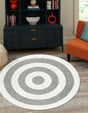 Gray 7' 10 x 7' 10 Boho Round Area Rug 100% Polyester With Cotton Backing Geometric Modern Boho Bohemian Decor Carpet for Living Rooms Office Dining Kitchen Unique Interior Design for Sale at Rug Engine