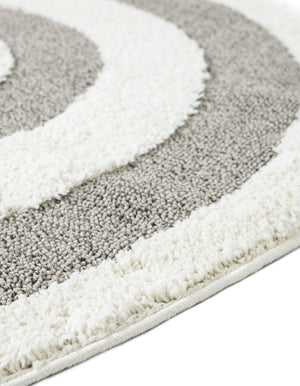 Gray 5' 3 x 5' 3 Boho Round Area Rug 100% Polyester With Cotton Backing Geometric Modern Boho Bohemian Decor Carpet for Living Rooms Office Dining Kitchen Unique Interior Design for Sale at Rug Engine