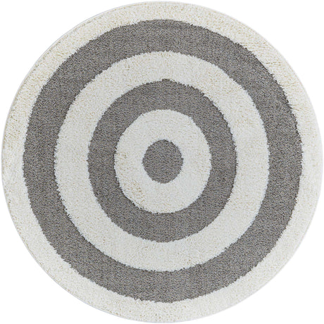Gray 5' 3 x 5' 3 Boho Round Area Rug 100% Polyester With Cotton Backing Geometric Modern Boho Bohemian Decor Carpet for Living Rooms Office Dining Kitchen Unique Interior Design for Sale at Rug Engine
