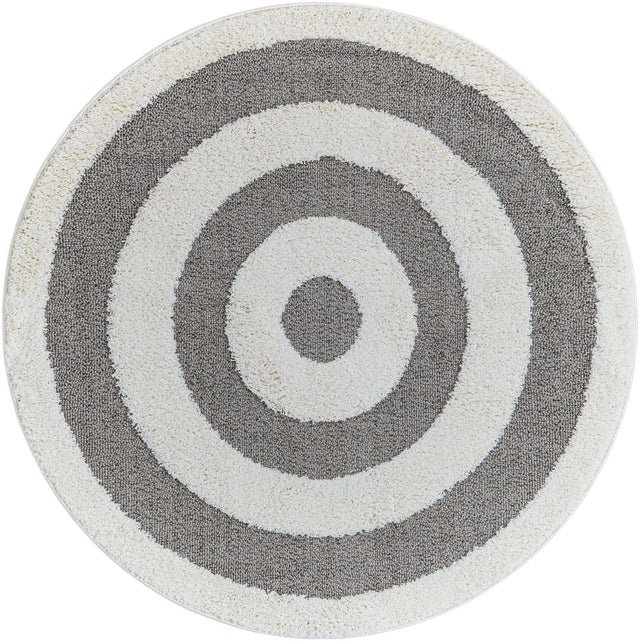 Gray 5' 3 x 5' 3 Boho Round Area Rug 100% Polyester With Cotton Backing Geometric Modern Boho Bohemian Decor Carpet for Living Rooms Office Dining Kitchen Unique Interior Design for Sale at Rug Engine