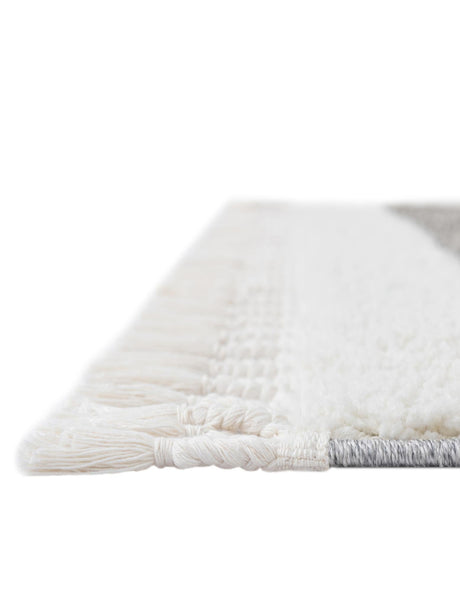 Gray 9' x 12' Boho Rectangle Area Rug 100% Polyester With Cotton Backing Geometric Modern Boho Bohemian Decor Carpet for Living Rooms Office Dining Kitchen Unique Interior Design for Sale at Rug Engine