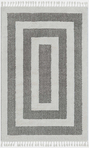Gray 5' 3 x 8' Boho Rectangle Area Rug 100% Polyester With Cotton Backing Geometric Modern Boho Bohemian Decor Carpet for Living Rooms Office Dining Kitchen Unique Interior Design for Sale at Rug Engine