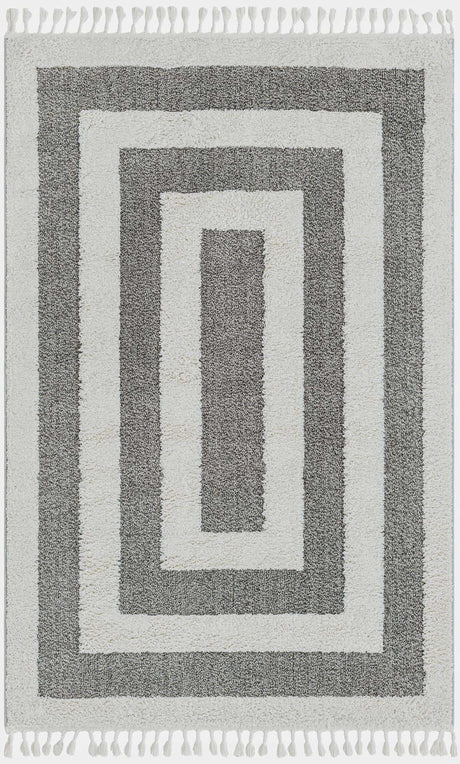 Gray 5' 3 x 8' Boho Rectangle Area Rug 100% Polyester With Cotton Backing Geometric Modern Boho Bohemian Decor Carpet for Living Rooms Office Dining Kitchen Unique Interior Design for Sale at Rug Engine