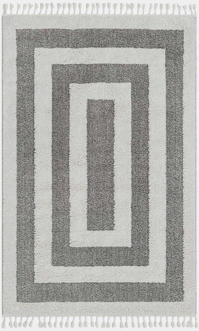 Gray 5' 3 x 8' Boho Rectangle Area Rug 100% Polyester With Cotton Backing Geometric Modern Boho Bohemian Decor Carpet for Living Rooms Office Dining Kitchen Unique Interior Design for Sale at Rug Engine
