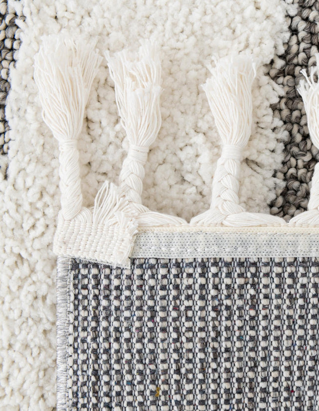 Gray 2' x 4' 1 Boho Runner Area Rug 100% Polyester With Cotton Backing Geometric Modern Boho Bohemian Decor Carpet for Living Rooms Office Dining Kitchen Unique Interior Design for Sale at Rug Engine
