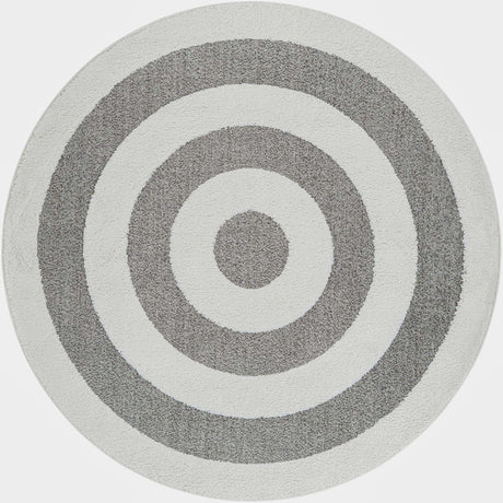 Gray 7' 10 x 7' 10 Boho Round Area Rug 100% Polyester With Cotton Backing Geometric Modern Boho Bohemian Decor Carpet for Living Rooms Office Dining Kitchen Unique Interior Design for Sale at Rug Engine