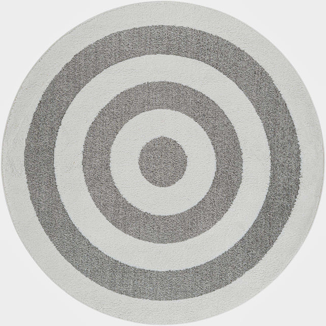Gray 7' 10 x 7' 10 Boho Round Area Rug 100% Polyester With Cotton Backing Geometric Modern Boho Bohemian Decor Carpet for Living Rooms Office Dining Kitchen Unique Interior Design for Sale at Rug Engine