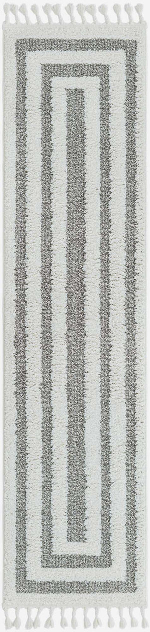 Gray 2' x 8' Boho Runner Area Rug 100% Polyester With Cotton Backing Geometric Modern Boho Bohemian Decor Carpet for Living Rooms Office Dining Kitchen Unique Interior Design for Sale at Rug Engine