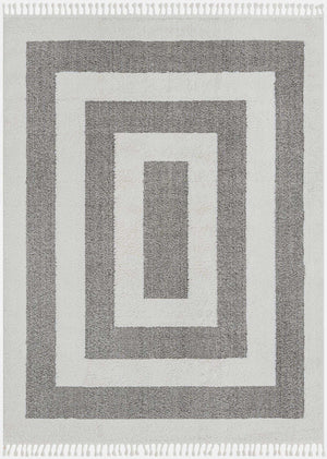 Gray 7' 10 x 10' Boho Rectangle Area Rug 100% Polyester With Cotton Backing Geometric Modern Boho Bohemian Decor Carpet for Living Rooms Office Dining Kitchen Unique Interior Design for Sale at Rug Engine