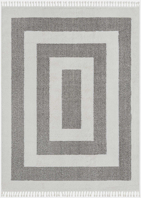 Gray 7' 10 x 10' Boho Rectangle Area Rug 100% Polyester With Cotton Backing Geometric Modern Boho Bohemian Decor Carpet for Living Rooms Office Dining Kitchen Unique Interior Design for Sale at Rug Engine