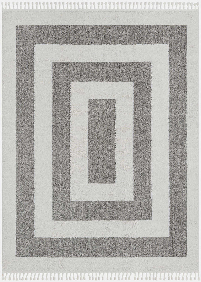 Gray 7' 10 x 10' Boho Rectangle Area Rug 100% Polyester With Cotton Backing Geometric Modern Boho Bohemian Decor Carpet for Living Rooms Office Dining Kitchen Unique Interior Design for Sale at Rug Engine