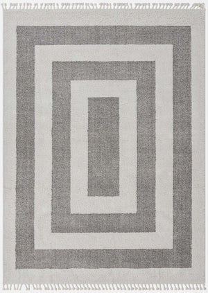 Gray 9' x 12' Boho Rectangle Area Rug 100% Polyester With Cotton Backing Geometric Modern Boho Bohemian Decor Carpet for Living Rooms Office Dining Kitchen Unique Interior Design for Sale at Rug Engine