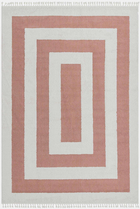 Pink 9' 6 x 14' 3 Boho Rectangle Area Rug 100% Polyester With Cotton Backing Geometric Modern Boho Bohemian Decor Carpet for Living Rooms Office Dining Kitchen Unique Interior Design for Sale at Rug Engine
