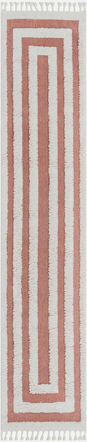 Pink 2' 7 x 12' Boho Runner Area Rug 100% Polyester With Cotton Backing Geometric Modern Boho Bohemian Decor Carpet for Living Rooms Office Dining Kitchen Unique Interior Design for Sale at Rug Engine
