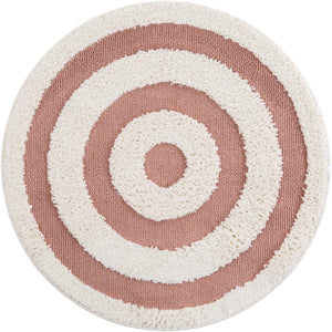 Pink 3' 3 x 3' 3 Boho Round Area Rug 100% Polyester With Cotton Backing Geometric Modern Boho Bohemian Decor Carpet for Living Rooms Office Dining Kitchen Unique Interior Design for Sale at Rug Engine