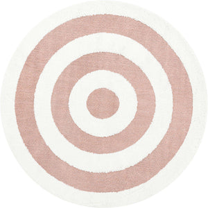 Pink 5' 3 x 5' 3 Boho Round Area Rug 100% Polyester With Cotton Backing Geometric Modern Boho Bohemian Decor Carpet for Living Rooms Office Dining Kitchen Unique Interior Design for Sale at Rug Engine