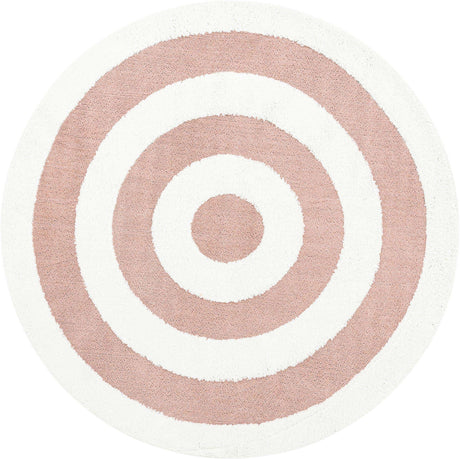 Pink 5' 3 x 5' 3 Boho Round Area Rug 100% Polyester With Cotton Backing Geometric Modern Boho Bohemian Decor Carpet for Living Rooms Office Dining Kitchen Unique Interior Design for Sale at Rug Engine