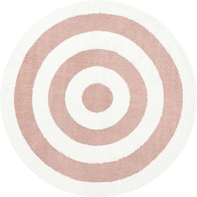 Pink 5' 3 x 5' 3 Boho Round Area Rug 100% Polyester With Cotton Backing Geometric Modern Boho Bohemian Decor Carpet for Living Rooms Office Dining Kitchen Unique Interior Design for Sale at Rug Engine