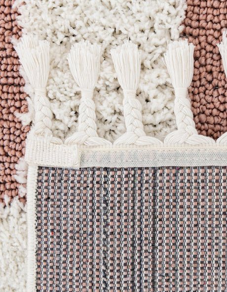 Pink 9' 6 x 14' 3 Boho Rectangle Area Rug 100% Polyester With Cotton Backing Geometric Modern Boho Bohemian Decor Carpet for Living Rooms Office Dining Kitchen Unique Interior Design for Sale at Rug Engine