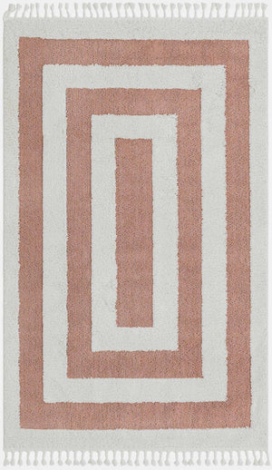 Pink 5' 3 x 8' Boho Rectangle Area Rug 100% Polyester With Cotton Backing Geometric Modern Boho Bohemian Decor Carpet for Living Rooms Office Dining Kitchen Unique Interior Design for Sale at Rug Engine