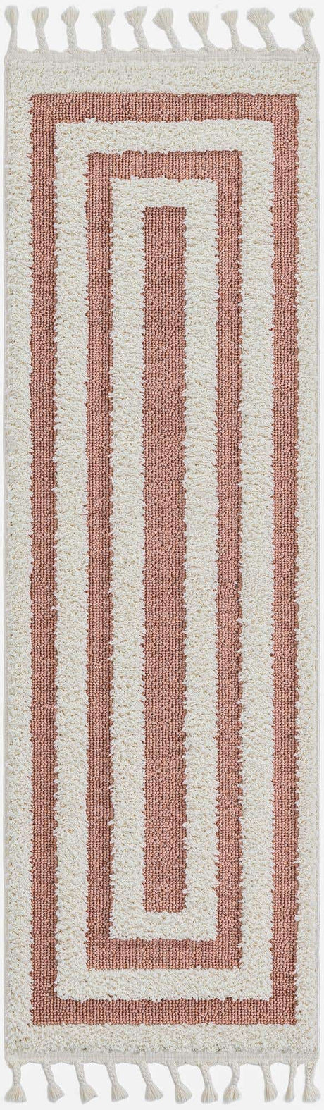 Pink 2' x 6' 1 Boho Runner Area Rug 100% Polyester With Cotton Backing Geometric Modern Boho Bohemian Decor Carpet for Living Rooms Office Dining Kitchen Unique Interior Design for Sale at Rug Engine