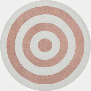 Pink 7' 10 x 7' 10 Boho Round Area Rug 100% Polyester With Cotton Backing Geometric Modern Boho Bohemian Decor Carpet for Living Rooms Office Dining Kitchen Unique Interior Design for Sale at Rug Engine