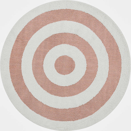 Pink 7' 10 x 7' 10 Boho Round Area Rug 100% Polyester With Cotton Backing Geometric Modern Boho Bohemian Decor Carpet for Living Rooms Office Dining Kitchen Unique Interior Design for Sale at Rug Engine