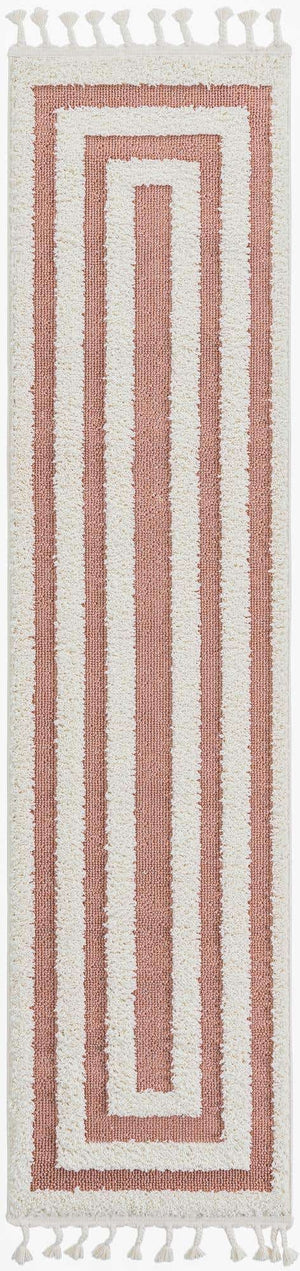 Pink 2' x 8' Boho Runner Area Rug 100% Polyester With Cotton Backing Geometric Modern Boho Bohemian Decor Carpet for Living Rooms Office Dining Kitchen Unique Interior Design for Sale at Rug Engine