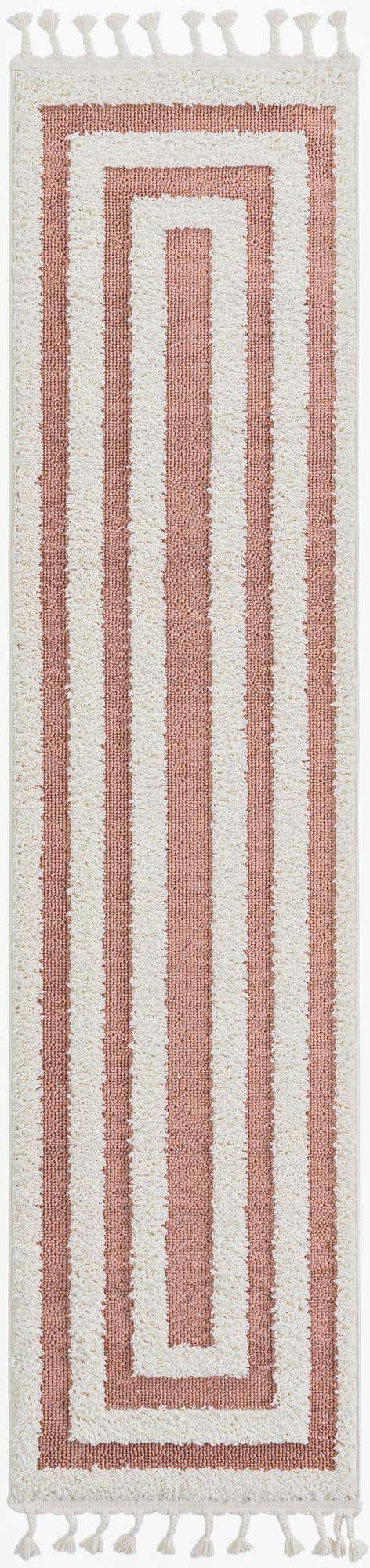 Pink 2' x 8' Boho Runner Area Rug 100% Polyester With Cotton Backing Geometric Modern Boho Bohemian Decor Carpet for Living Rooms Office Dining Kitchen Unique Interior Design for Sale at Rug Engine