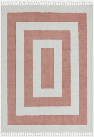 Pink 7' 10 x 10' Boho Rectangle Area Rug 100% Polyester With Cotton Backing Geometric Modern Boho Bohemian Decor Carpet for Living Rooms Office Dining Kitchen Unique Interior Design for Sale at Rug Engine