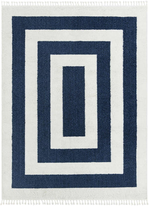Blue 9' 6 x 14' 3 Boho Rectangle Area Rug 100% Polyester With Cotton Backing Geometric Modern Boho Bohemian Decor Carpet for Living Rooms Office Dining Kitchen Unique Interior Design for Sale at Rug Engine