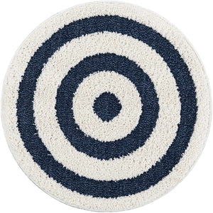 Blue 3' 3 x 3' 3 Boho Round Area Rug 100% Polyester With Cotton Backing Geometric Modern Boho Bohemian Decor Carpet for Living Rooms Office Dining Kitchen Unique Interior Design for Sale at Rug Engine
