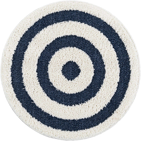 Blue 3' 3 x 3' 3 Boho Round Area Rug 100% Polyester With Cotton Backing Geometric Modern Boho Bohemian Decor Carpet for Living Rooms Office Dining Kitchen Unique Interior Design for Sale at Rug Engine