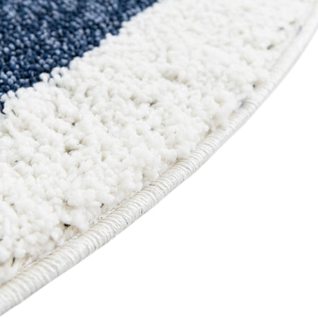 Blue 5' 3 x 5' 3 Boho Round Area Rug 100% Polyester With Cotton Backing Geometric Modern Boho Bohemian Decor Carpet for Living Rooms Office Dining Kitchen Unique Interior Design for Sale at Rug Engine