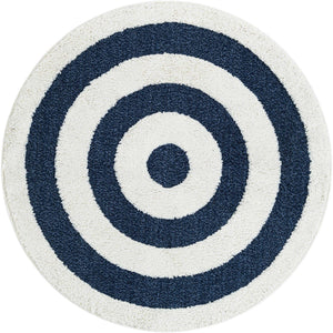 Blue 5' 3 x 5' 3 Boho Round Area Rug 100% Polyester With Cotton Backing Geometric Modern Boho Bohemian Decor Carpet for Living Rooms Office Dining Kitchen Unique Interior Design for Sale at Rug Engine