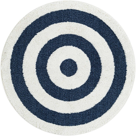 Blue 5' 3 x 5' 3 Boho Round Area Rug 100% Polyester With Cotton Backing Geometric Modern Boho Bohemian Decor Carpet for Living Rooms Office Dining Kitchen Unique Interior Design for Sale at Rug Engine