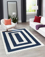 Blue 7' 10 x 10' Boho Rectangle Area Rug 100% Polyester With Cotton Backing Geometric Modern Boho Bohemian Decor Carpet for Living Rooms Office Dining Kitchen Unique Interior Design for Sale at Rug Engine