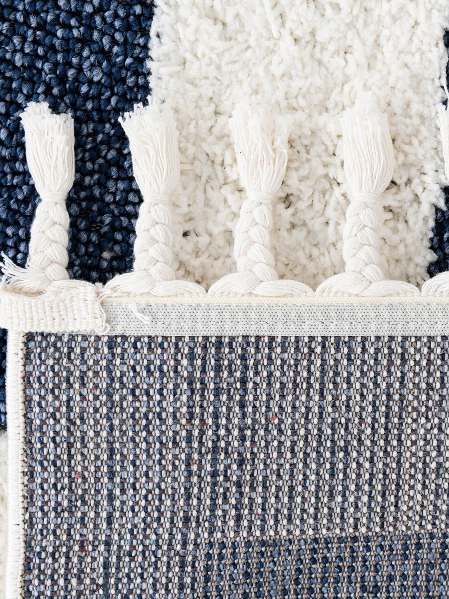 Blue 2' x 3' 1 Boho Rectangle Area Rug 100% Polyester With Cotton Backing Geometric Modern Boho Bohemian Decor Carpet for Living Rooms Office Dining Kitchen Unique Interior Design for Sale at Rug Engine