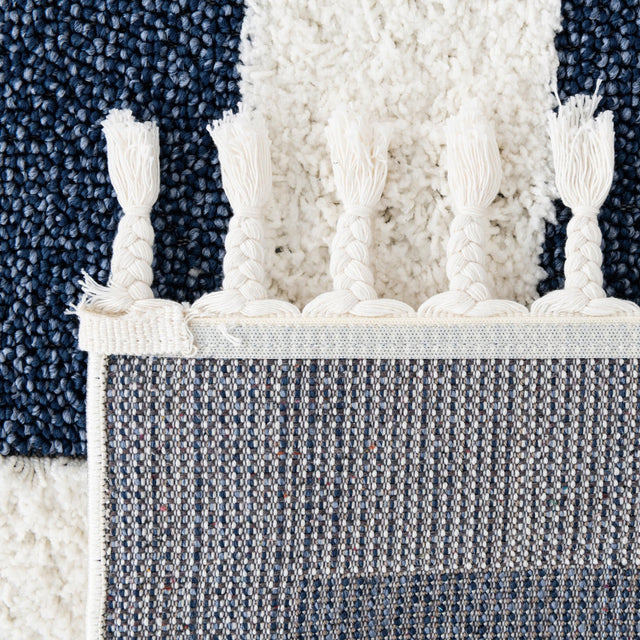 Blue 2' x 4' 1 Boho Runner Area Rug 100% Polyester With Cotton Backing Geometric Modern Boho Bohemian Decor Carpet for Living Rooms Office Dining Kitchen Unique Interior Design for Sale at Rug Engine