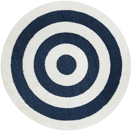 Blue 7' 10 x 7' 10 Boho Round Area Rug 100% Polyester With Cotton Backing Geometric Modern Boho Bohemian Decor Carpet for Living Rooms Office Dining Kitchen Unique Interior Design for Sale at Rug Engine