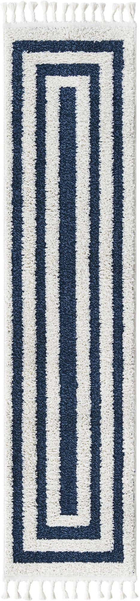 Blue 2' x 8' Boho Runner Area Rug 100% Polyester With Cotton Backing Geometric Modern Boho Bohemian Decor Carpet for Living Rooms Office Dining Kitchen Unique Interior Design for Sale at Rug Engine