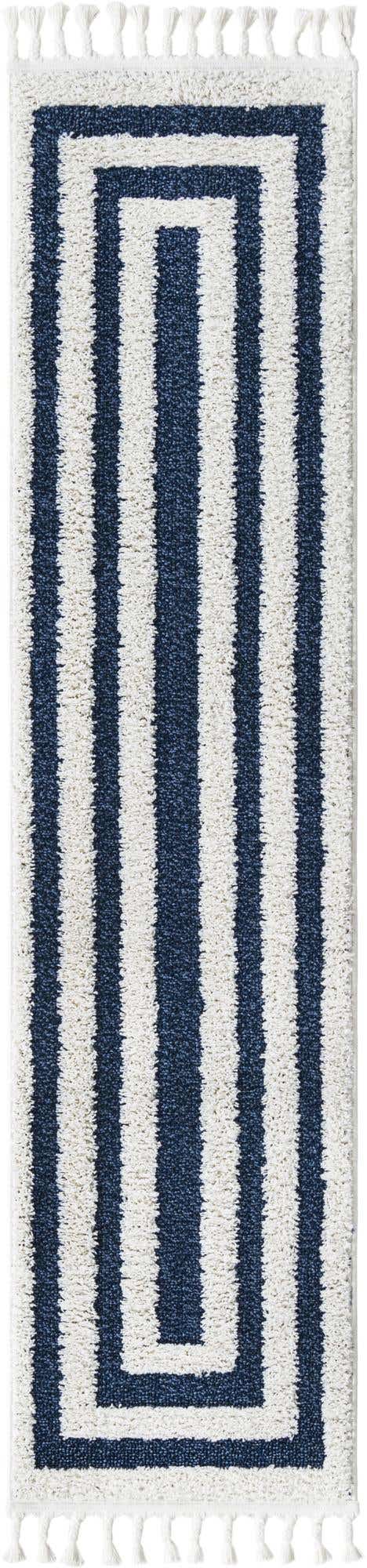 Blue 2' x 8' Boho Runner Area Rug 100% Polyester With Cotton Backing Geometric Modern Boho Bohemian Decor Carpet for Living Rooms Office Dining Kitchen Unique Interior Design for Sale at Rug Engine