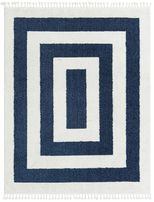 Blue 7' 10 x 10' Boho Rectangle Area Rug 100% Polyester With Cotton Backing Geometric Modern Boho Bohemian Decor Carpet for Living Rooms Office Dining Kitchen Unique Interior Design for Sale at Rug Engine