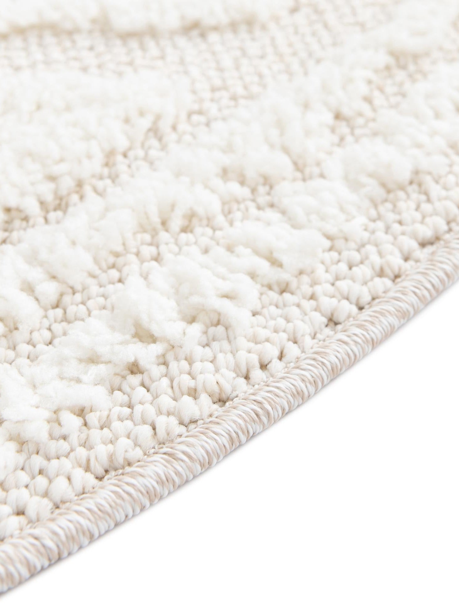 Ivory 3' 3 x 3' 3 Boho Round Area Rug 100% Polyester With Cotton Backing Geometric Modern Boho Bohemian Decor Carpet for Living Rooms Office Dining Kitchen Unique Interior Design for Sale at Rug Engine