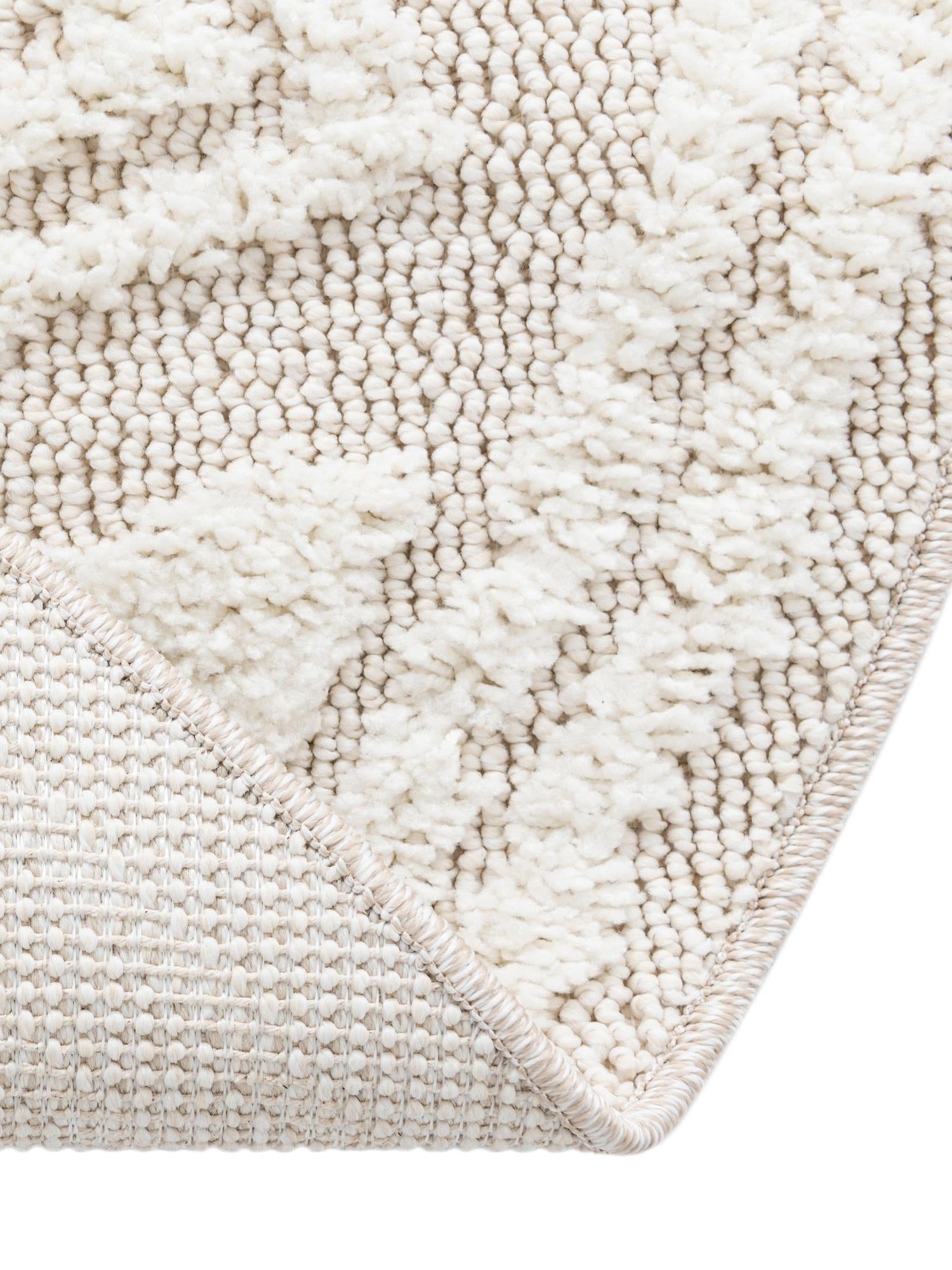 Ivory 6' 1 x 6' 1 Boho Round Area Rug 100% Polyester With Cotton Backing Geometric Modern Boho Bohemian Decor Carpet for Living Rooms Office Dining Kitchen Unique Interior Design for Sale at Rug Engine