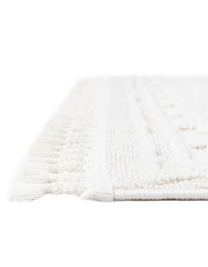 Ivory 6' 1 x 9' Boho Rectangle Area Rug 100% Polyester With Cotton Backing Geometric Modern Boho Bohemian Decor Carpet for Living Rooms Office Dining Kitchen Unique Interior Design for Sale at Rug Engine