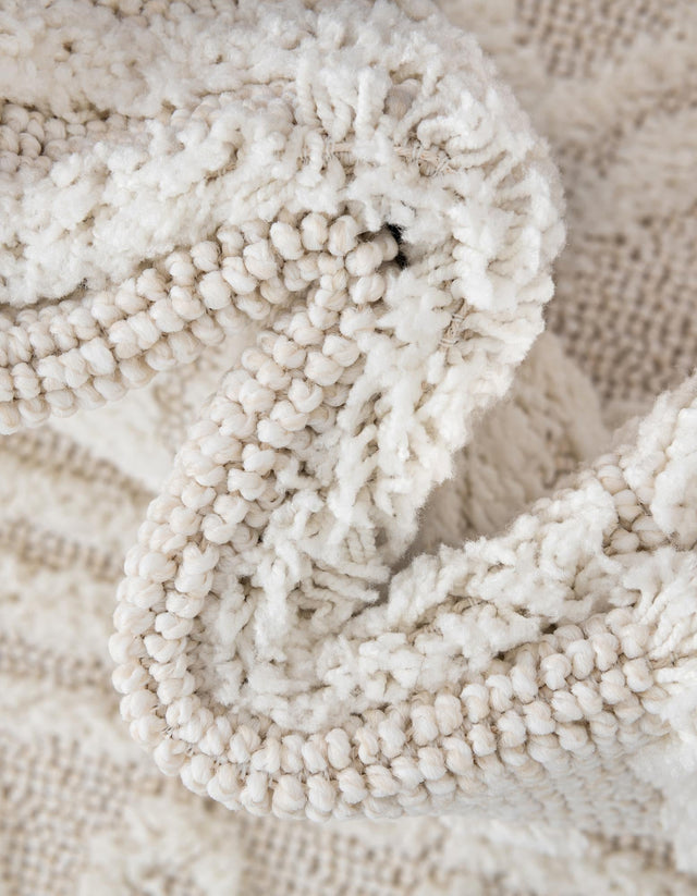Ivory 9' 6 x 14' 3 Boho Rectangle Area Rug 100% Polyester With Cotton Backing Geometric Modern Boho Bohemian Decor Carpet for Living Rooms Office Dining Kitchen Unique Interior Design for Sale at Rug Engine