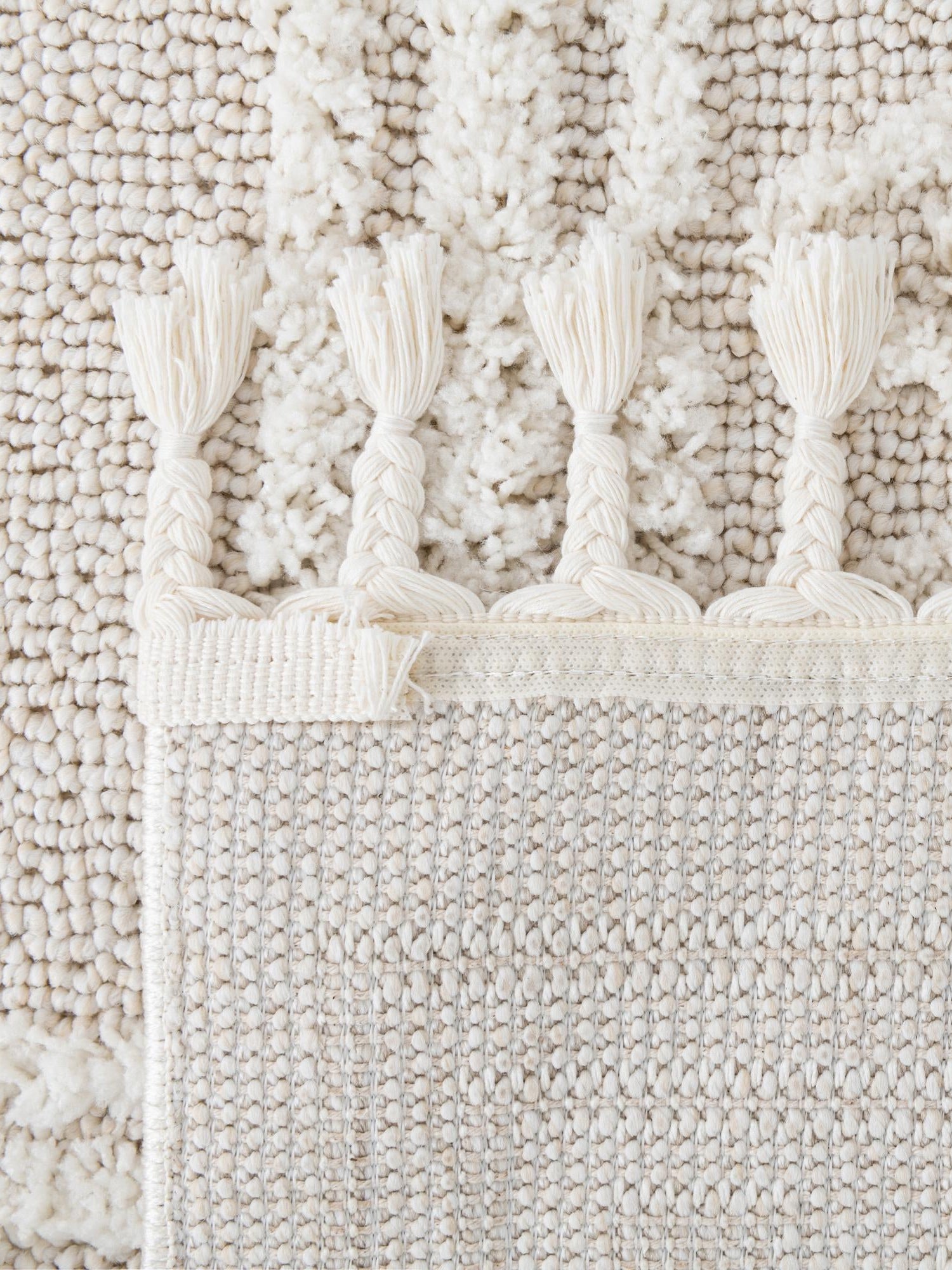 Ivory 10' x 13' 1 Boho Rectangle Area Rug 100% Polyester With Cotton Backing Geometric Modern Boho Bohemian Decor Carpet for Living Rooms Office Dining Kitchen Unique Interior Design for Sale at Rug Engine