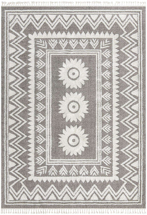 Gray 9' 6 x 14' 3 Boho Rectangle Area Rug 100% Polyester With Cotton Backing Geometric Modern Boho Bohemian Decor Carpet for Living Rooms Office Dining Kitchen Unique Interior Design for Sale at Rug Engine